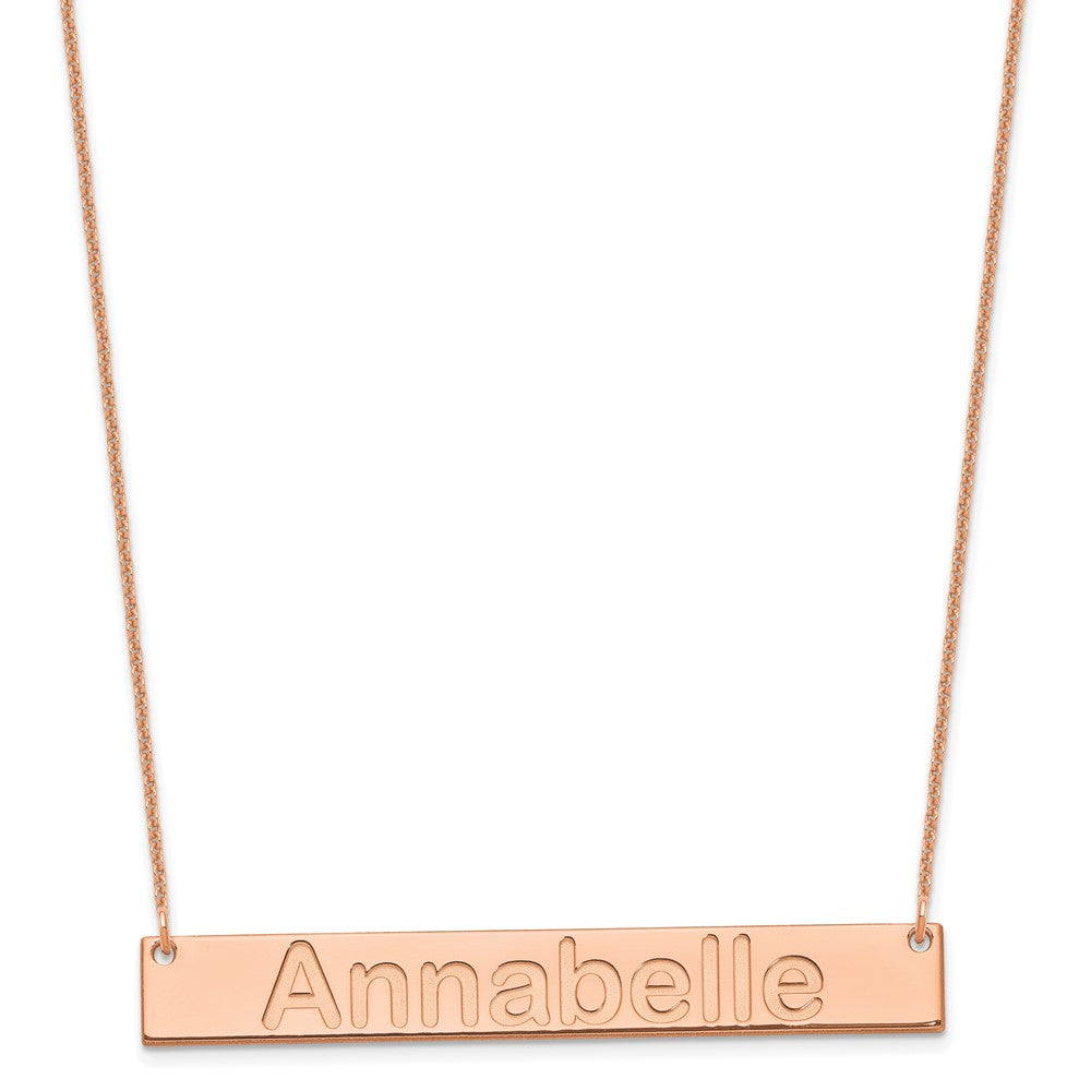 14K Roségold Groß Arial Abgerundet Stab Halskette