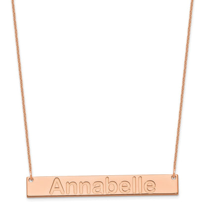 14K Roségold Groß Arial Abgerundet Stab Halskette