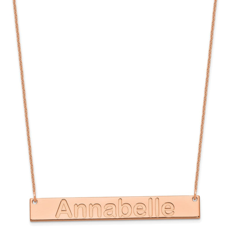 14K Roségold Groß Arial Abgerundet Stab Halskette