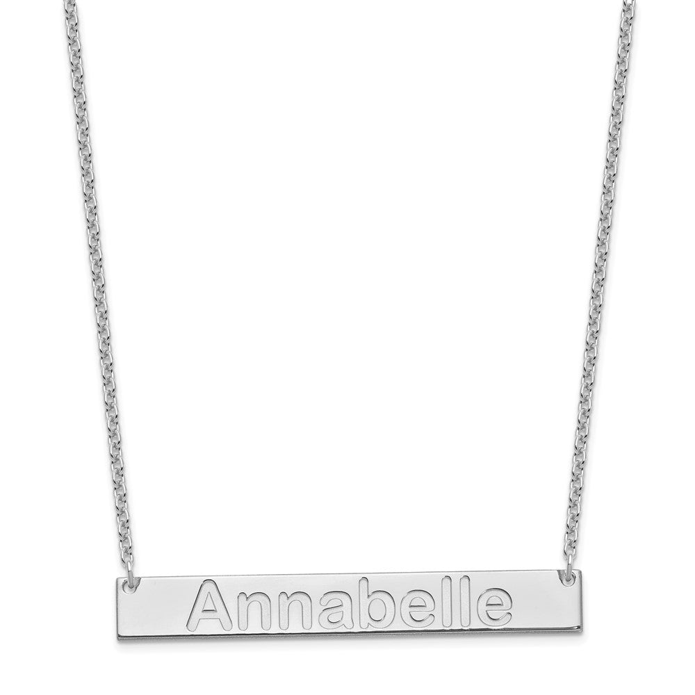Sterlingsilber Silber/rhodiniert Groß Arial Abgerundet Stab Halskette
