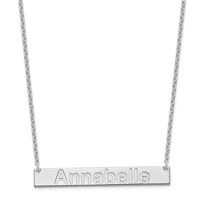 Sterlingsilber Silber/rhodiniert Groß Arial Abgerundet Stab Halskette