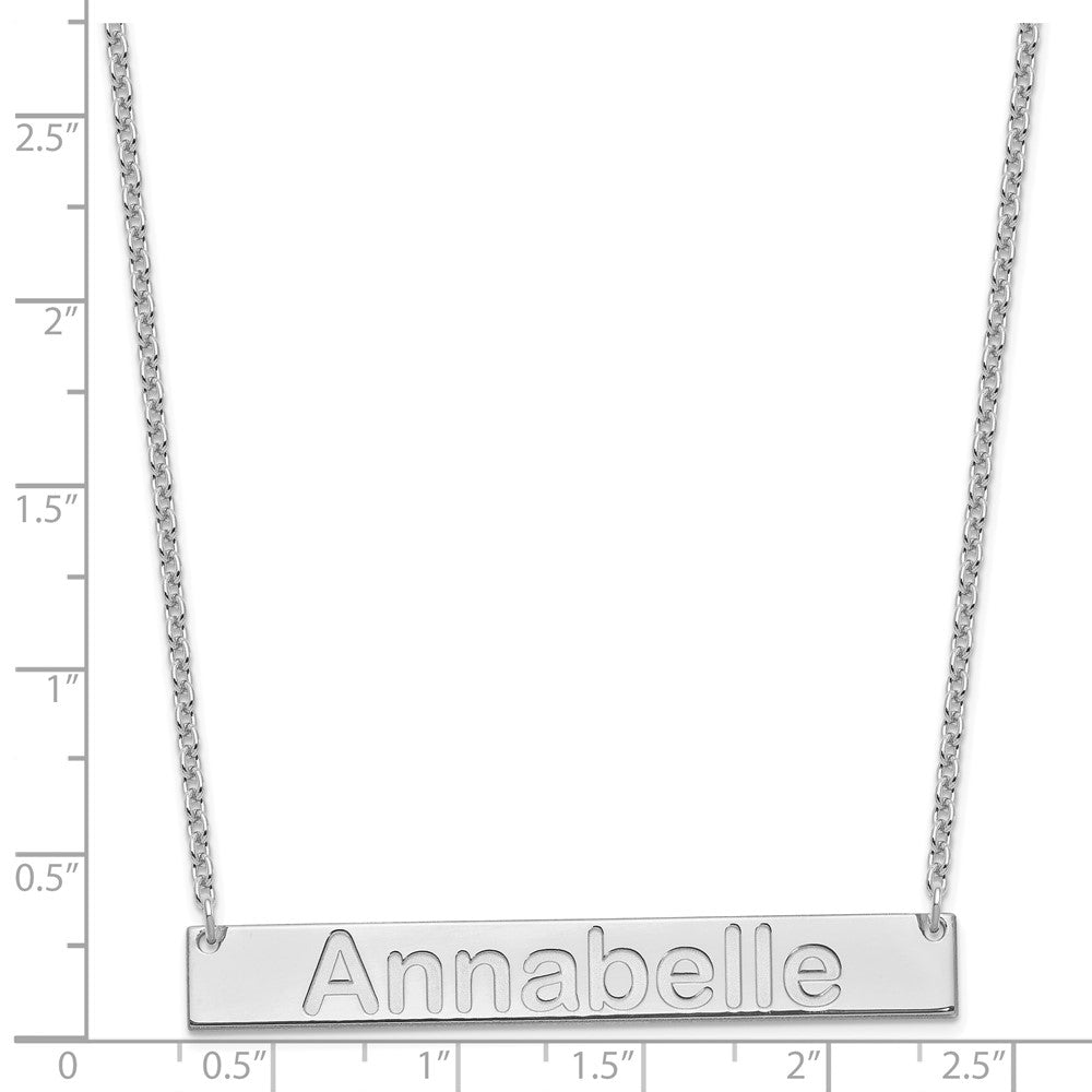Sterlingsilber Silber/rhodiniert Groß Arial Abgerundet Stab Halskette