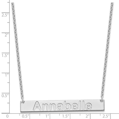 Sterlingsilber Silber/rhodiniert Groß Arial Abgerundet Stab Halskette