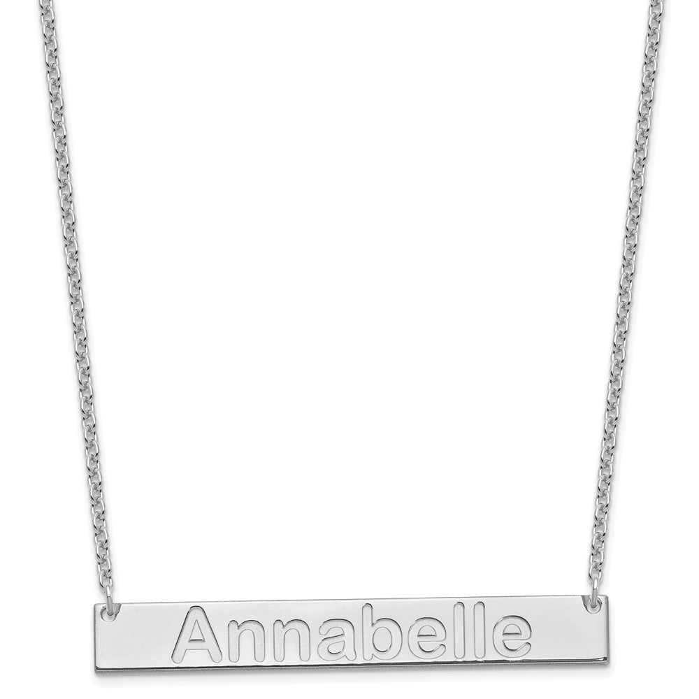 Sterlingsilber Silber/rhodiniert Groß Arial Abgerundet Stab Halskette