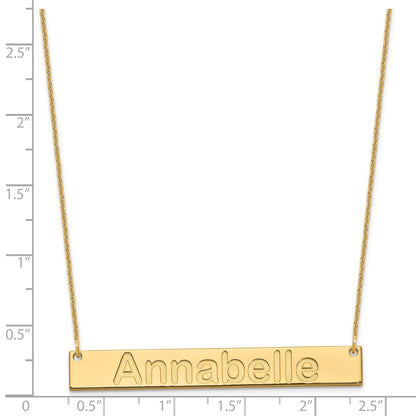 14K Gelbgold Groß Arial Abgerundet Stab Halskette