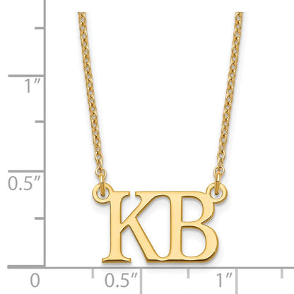 Vergoldet Sterlingsilber /gold Groß 2 Initiale Halskette