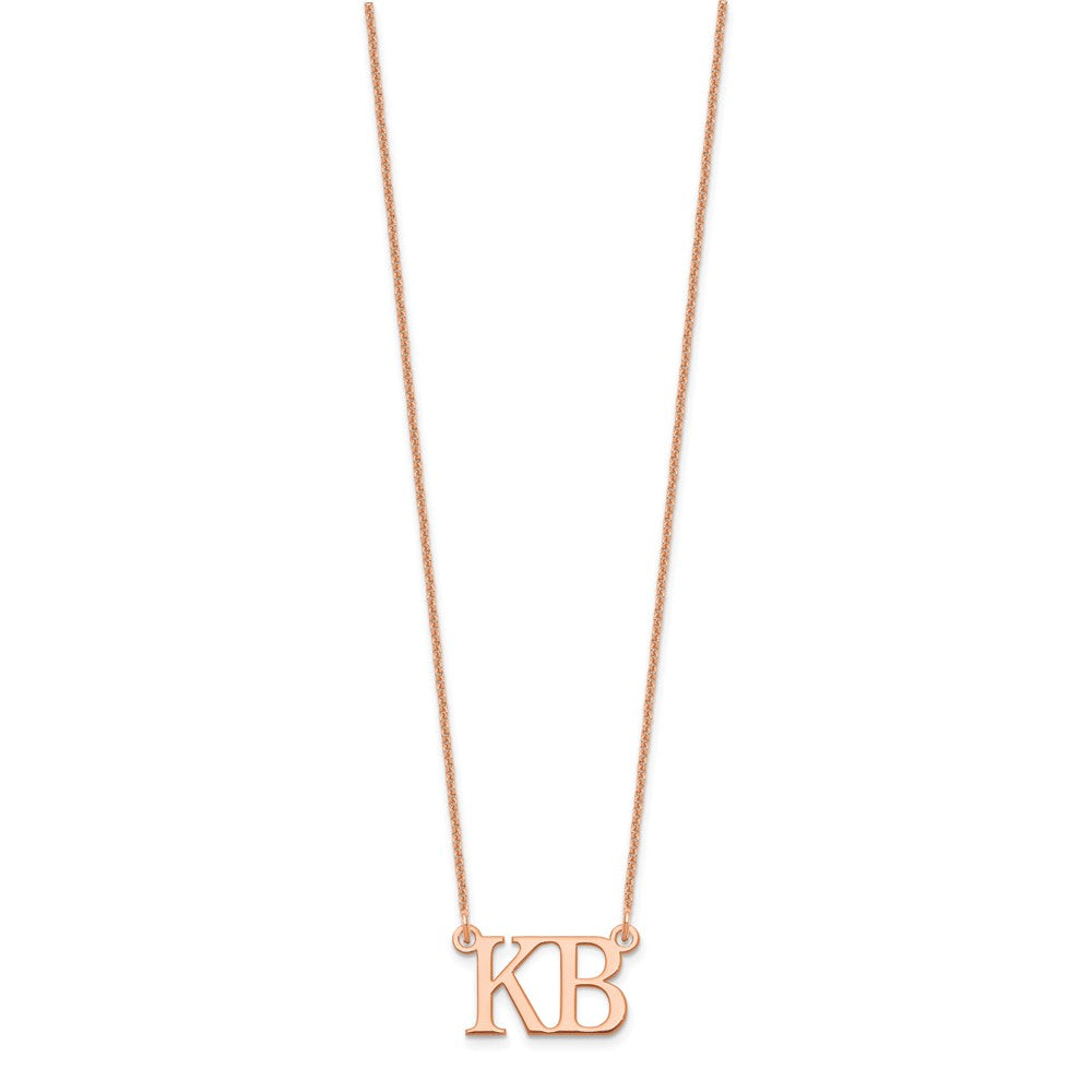14K Roségold Groß 2 Initiale Halskette