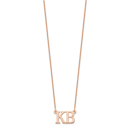14K Roségold Groß 2 Initiale Halskette
