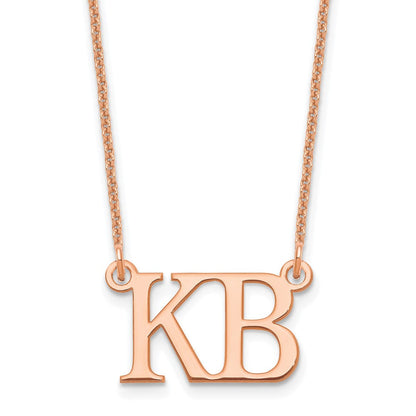 14K Roségold Groß 2 Initiale Halskette