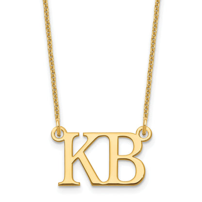 14K Gelbgold Groß 2 Initiale Halskette