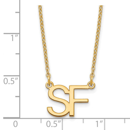 Vergoldet Sterlingsilber /gold Groß 2 Halskette