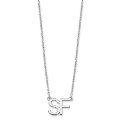 Sterlingsilber Silber/rhodiniert Groß 2 Initiale Halskette
