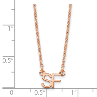 Roségoldbeschichtet Sterlingsilber /rose Klein 2 Initiale Halskette