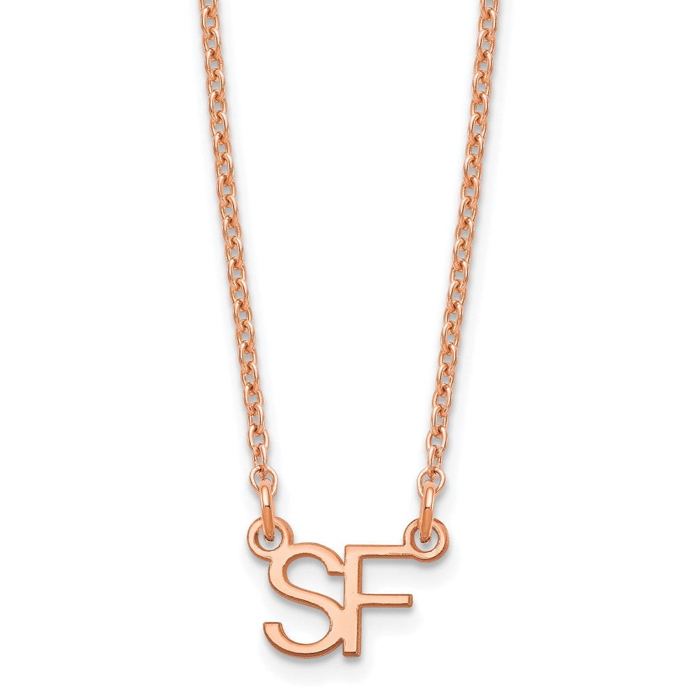 Roségoldbeschichtet Sterlingsilber /rose Klein 2 Initiale Halskette