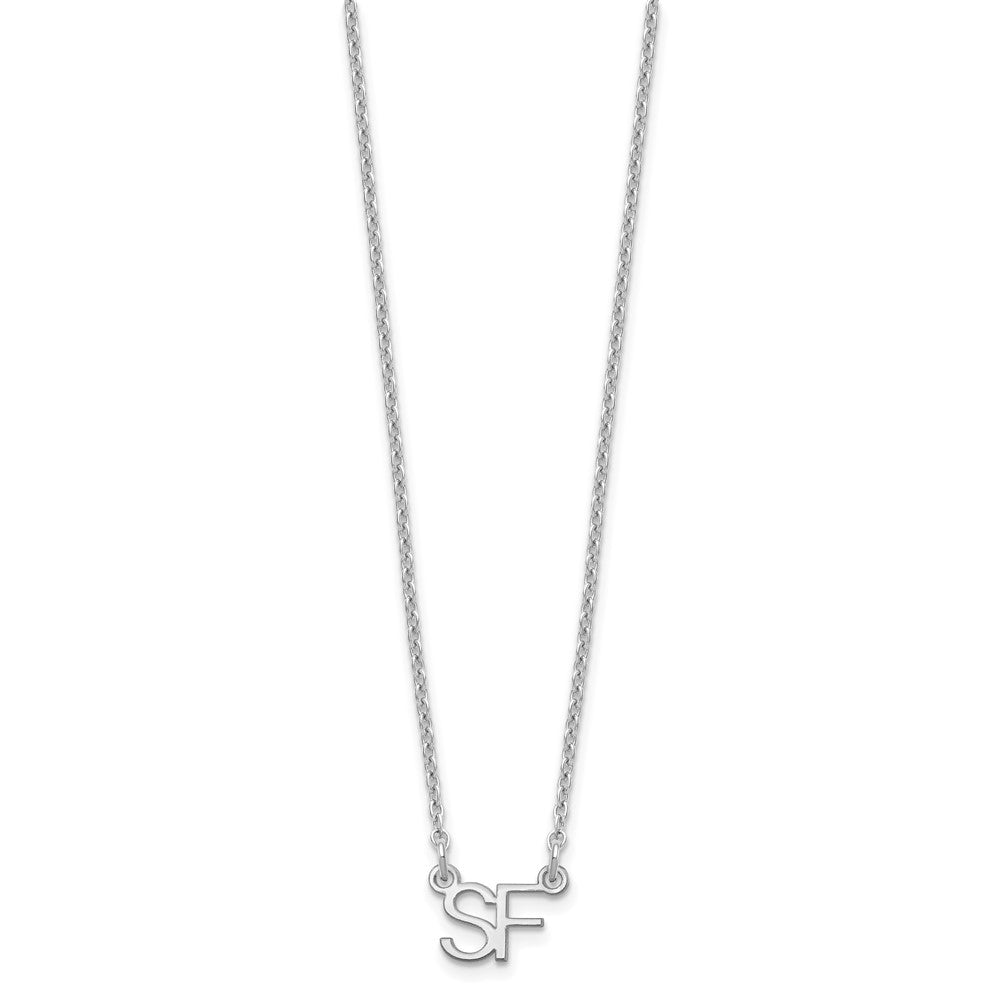 Sterlingsilber Silber/rhodiniert Klein 2 Initiale Halskette