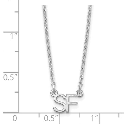 Sterlingsilber Silber/rhodiniert Klein 2 Initiale Halskette