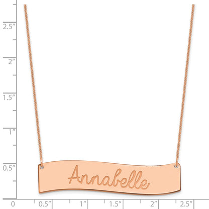 14K Roségold Mittel Immer in My Herz Gebogen Stab Halskette