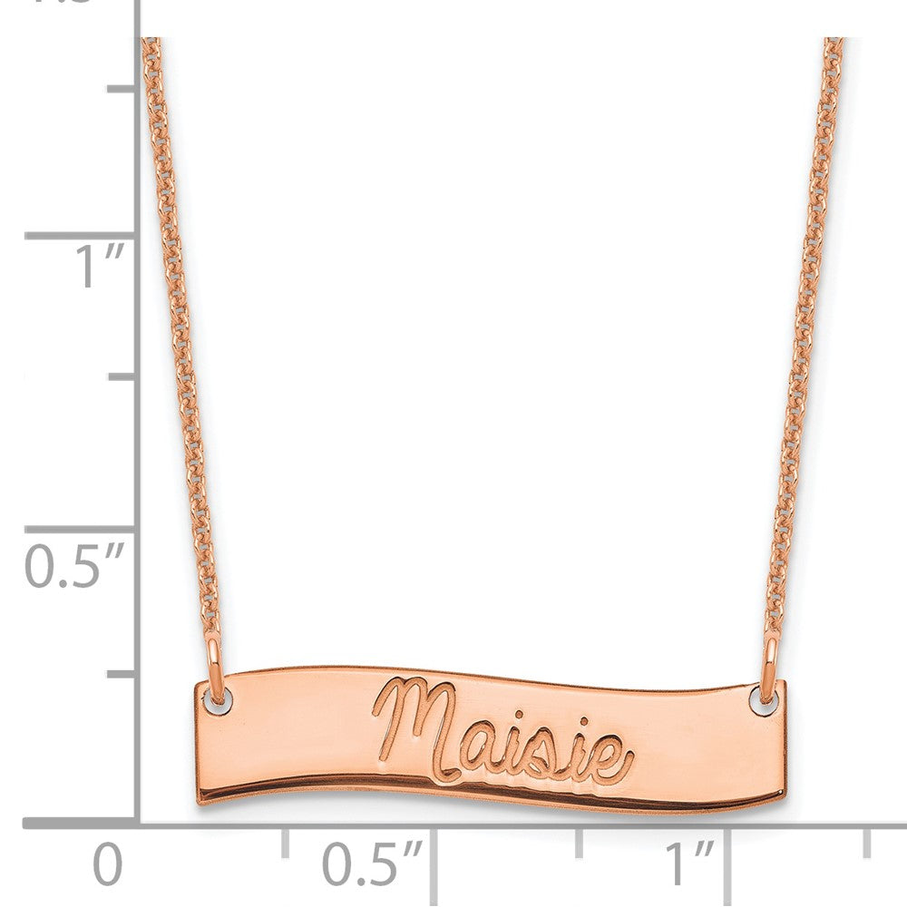 14K Roségold Klein Immer in My Herz Gebogen Stab Halskette