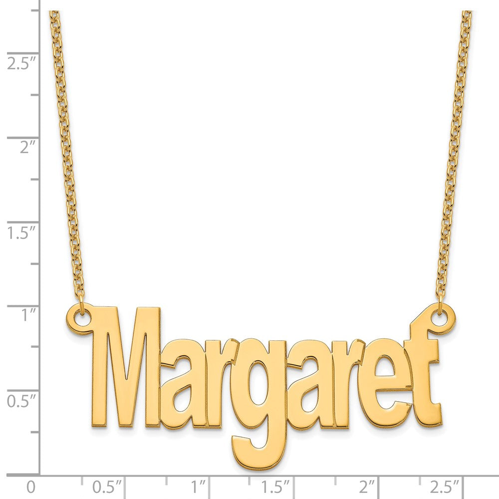 Vergoldet Sterlingsilber /gold Groß Name Platte Halskette