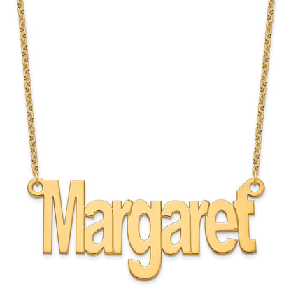 Vergoldet Sterlingsilber /gold Groß Name Platte Halskette