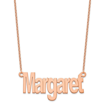 Roségoldbeschichtet Sterlingsilber /rose Groß Name Platte Halskette