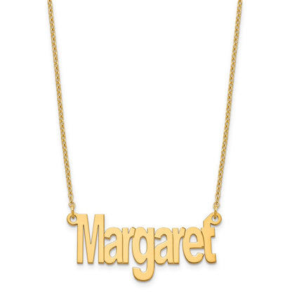 Vergoldet Sterlingsilber /gold Klein Name Platte Halskette