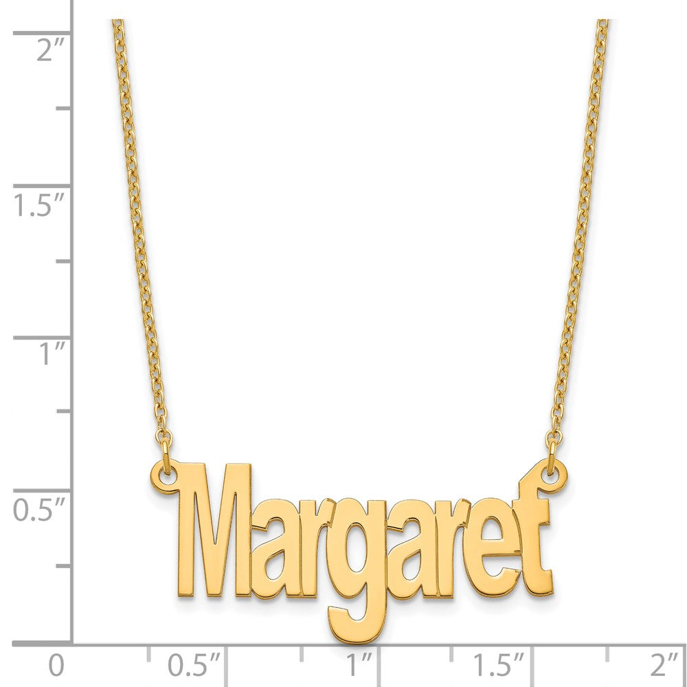 Vergoldet Sterlingsilber /gold Klein Name Platte Halskette