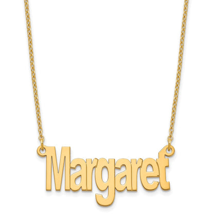 Vergoldet Sterlingsilber /gold Klein Name Platte Halskette