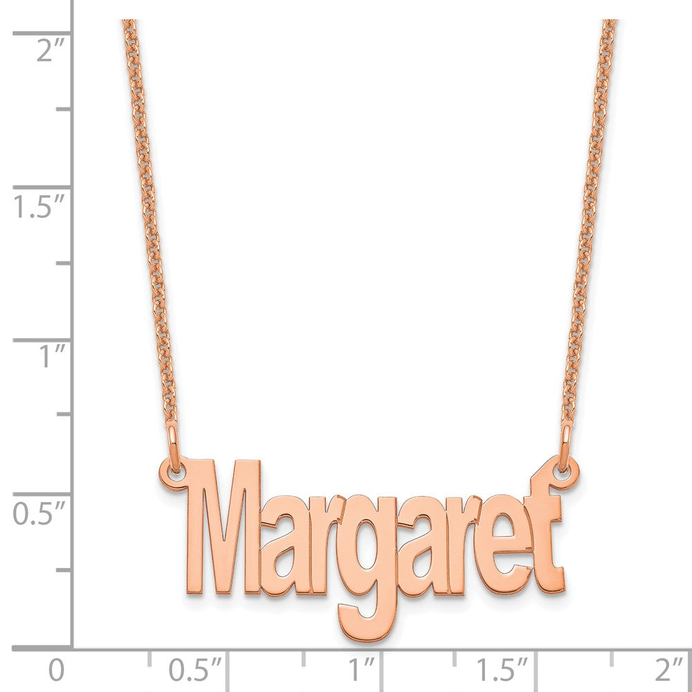 14K Roségold Klein Name Platte Halskette
