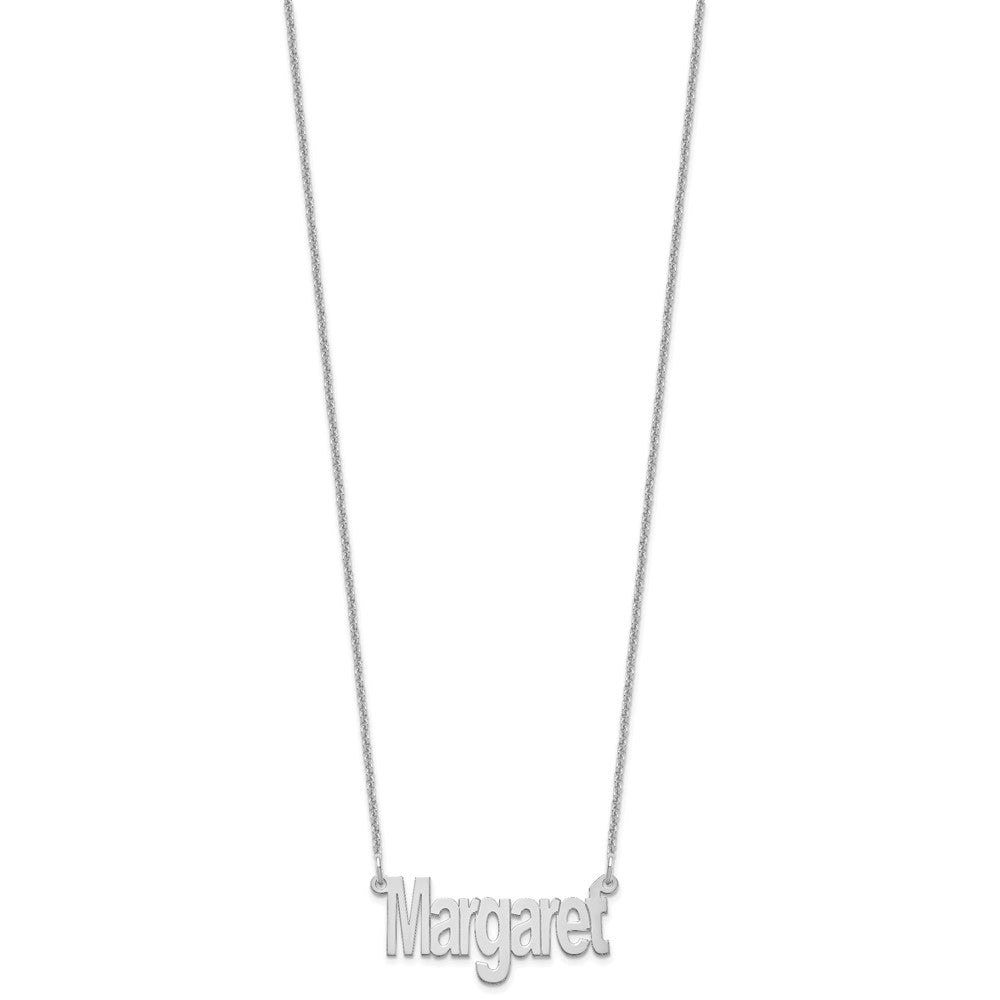14K Weißgold Klein Name Platte Halskette