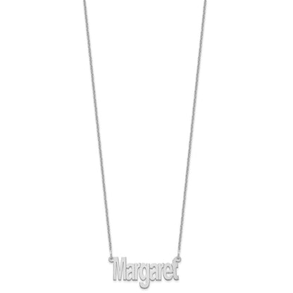 14K Weißgold Klein Name Platte Halskette