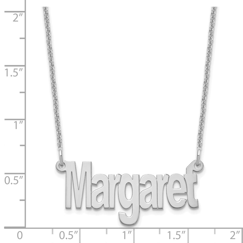 14K Weißgold Klein Name Platte Halskette