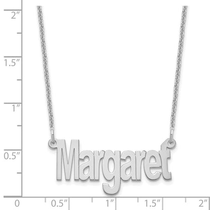 14K Weißgold Klein Name Platte Halskette