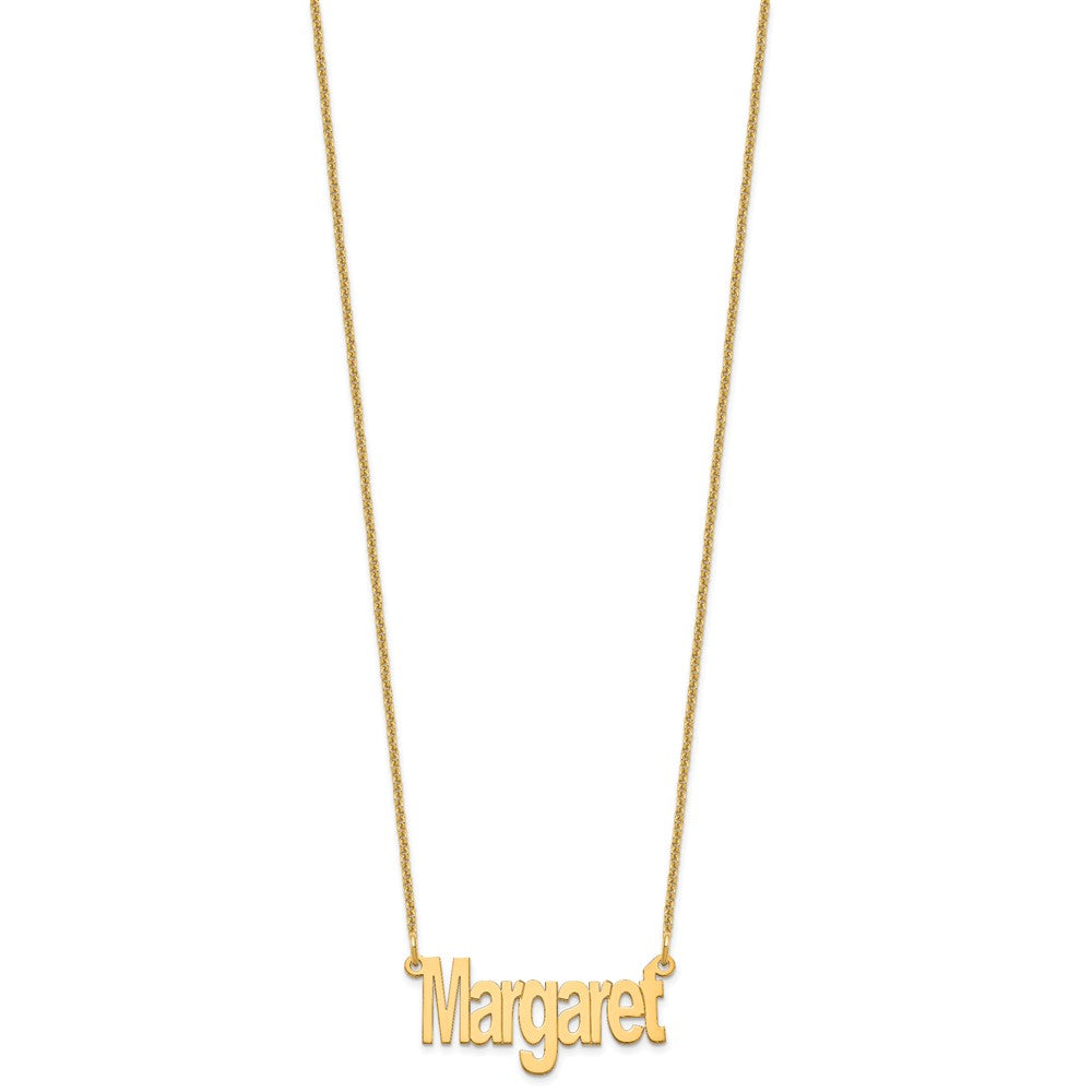 14K Gelbgold Klein Name Platte Halskette