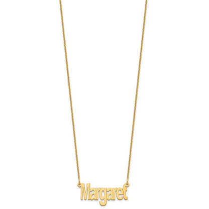 14K Gelbgold Klein Name Platte Halskette