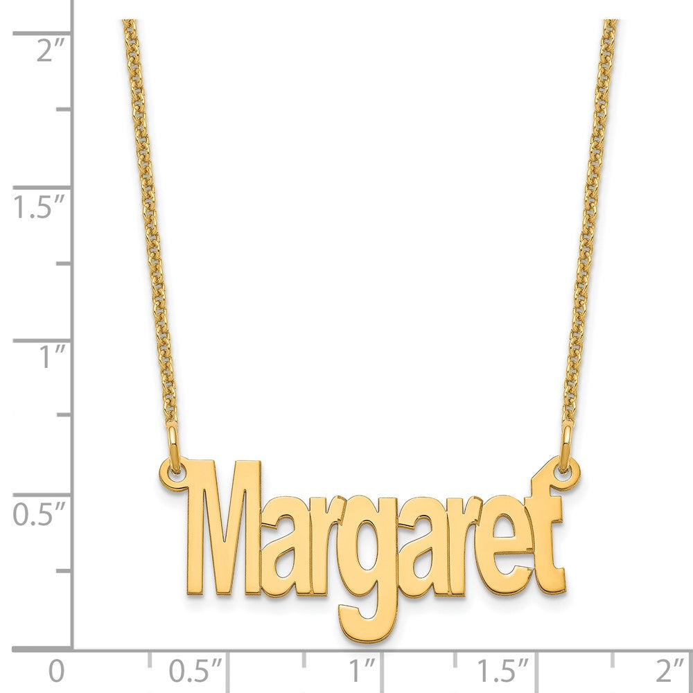 14K Gelbgold Klein Name Platte Halskette