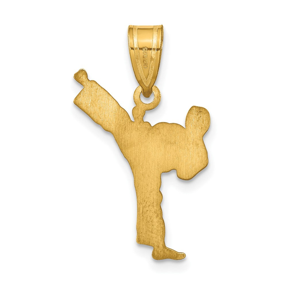 14K Gelbgold Personalisiert Junge Karate Anhänger