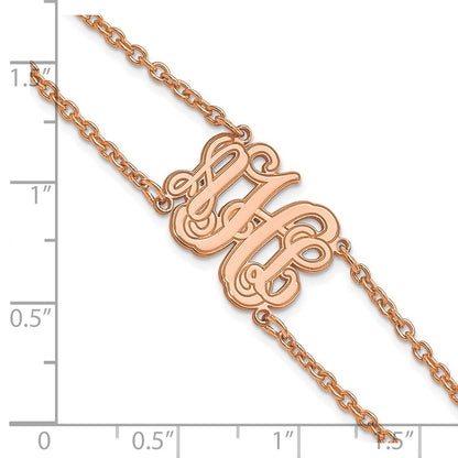 Roségoldbeschichtet Doppelt Kette Geätzt Monogramm Armband