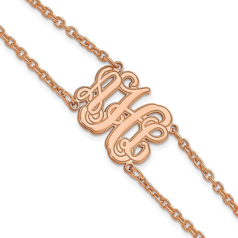 Roségoldbeschichtet Doppelt Kette Geätzt Monogramm Armband