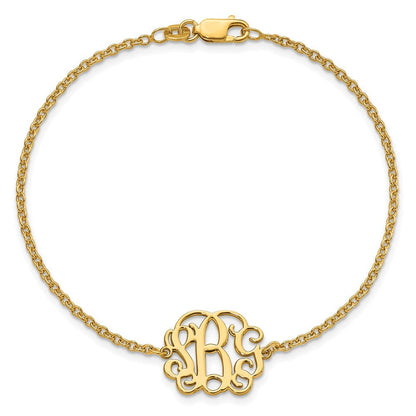 Vergoldet Sterlingsilber /rhodium Monogramm Armband