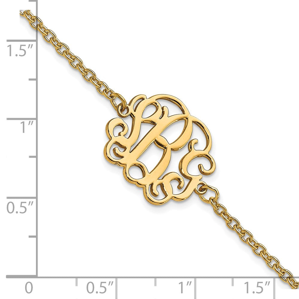 Vergoldet Sterlingsilber /rhodium Monogramm Armband