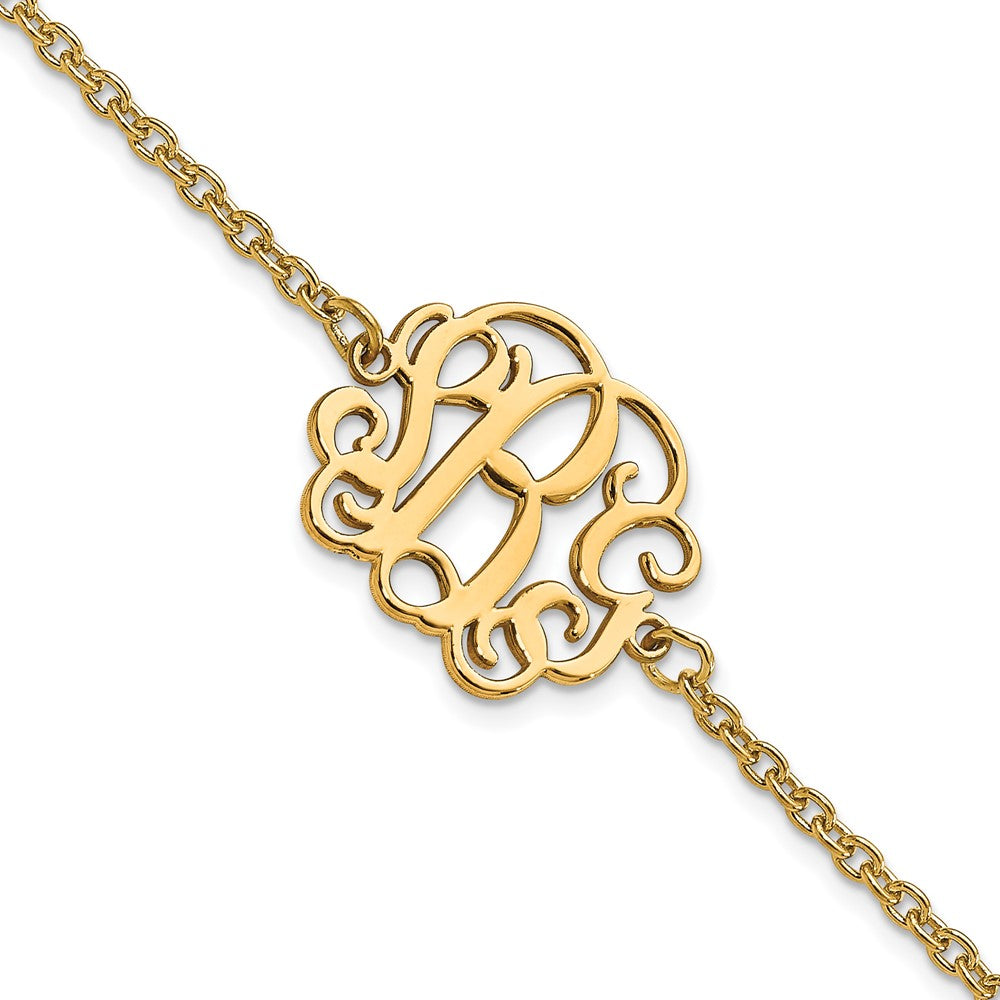 Vergoldet Sterlingsilber /rhodium Monogramm Armband