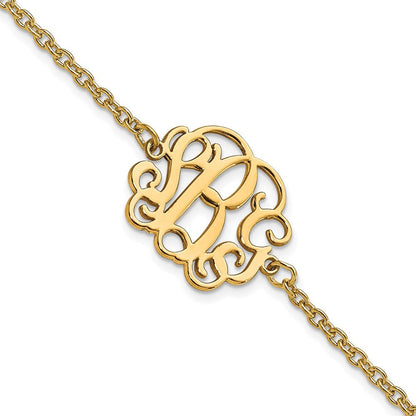 Vergoldet Sterlingsilber /rhodium Monogramm Armband