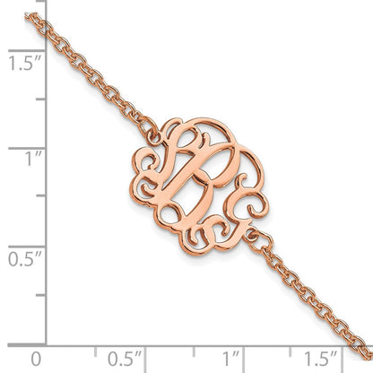 Roségoldbeschichtet Sterlingsilber /rose Monogramm Armband