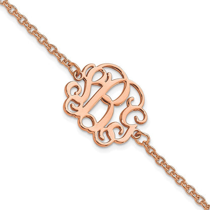 Roségoldbeschichtet Sterlingsilber /rose Monogramm Armband