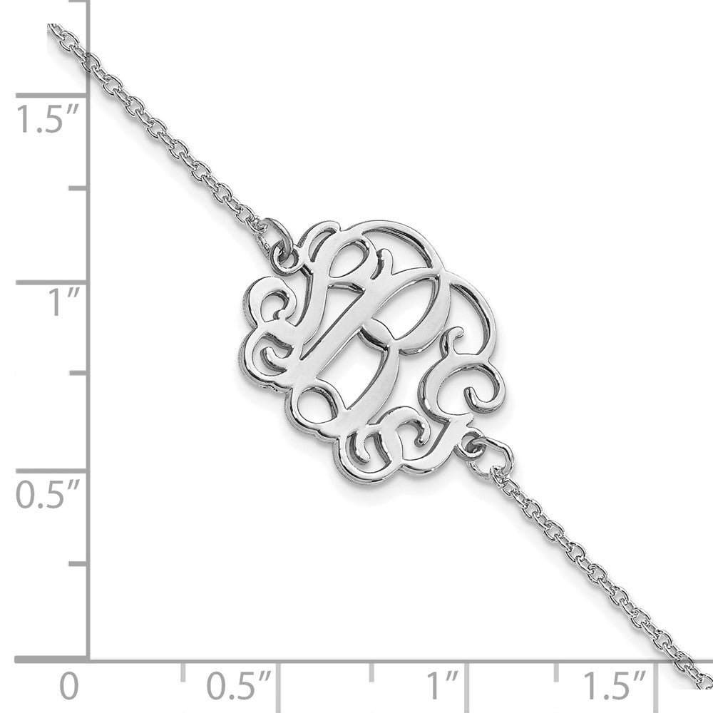 14K Weißgold Monogramm Armband