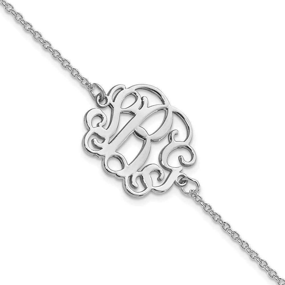14K Weißgold Monogramm Armband