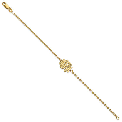 Vergoldet Sterlingsilber /gold Geätzt Monogramm Armband