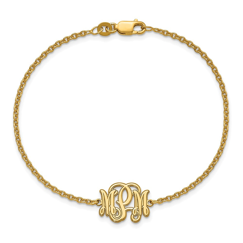 Vergoldet Sterlingsilber /gold Geätzt Monogramm Armband