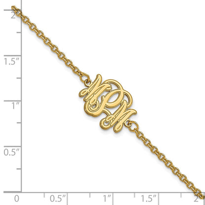 Vergoldet Sterlingsilber /gold Geätzt Monogramm Armband